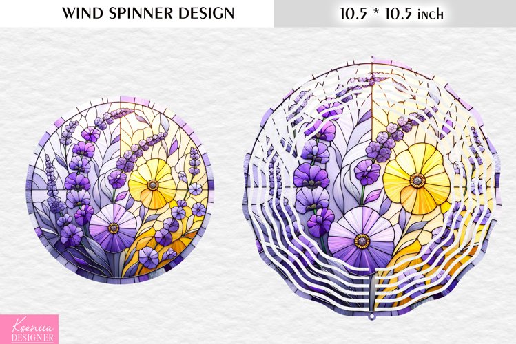 Stained Glass Lavender|Flower Wind Spinner Design example image 1