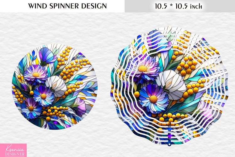 Stained Glass Bouquet|Flower Wind Spinner Design example image 1
