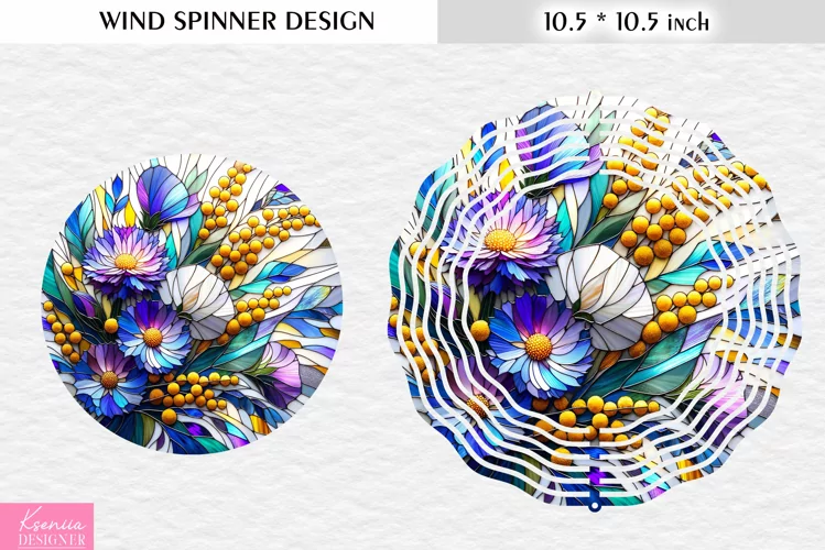 Stained Glass Bouquet|Flower Wind Spinner Design