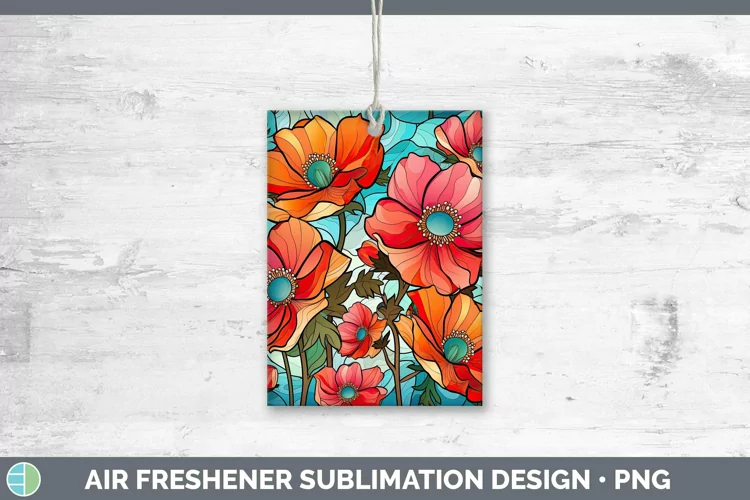 Stained Glass Flowers Anemone Air Freshener Sublimation Car