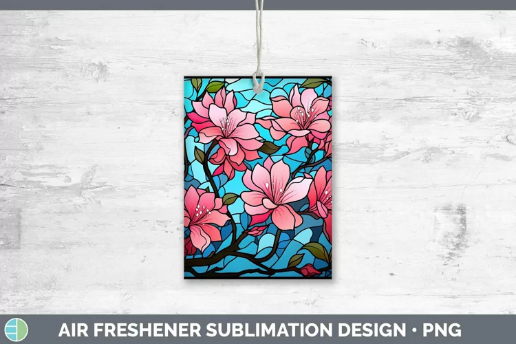 Stained Glass Flowers Azalea Air Freshener Sublimation Car F