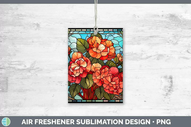 Stained Glass Flowers Begonia Air Freshener Sublimation Car