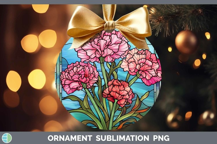 GorgeousStained Glass Flowers Ornament design.