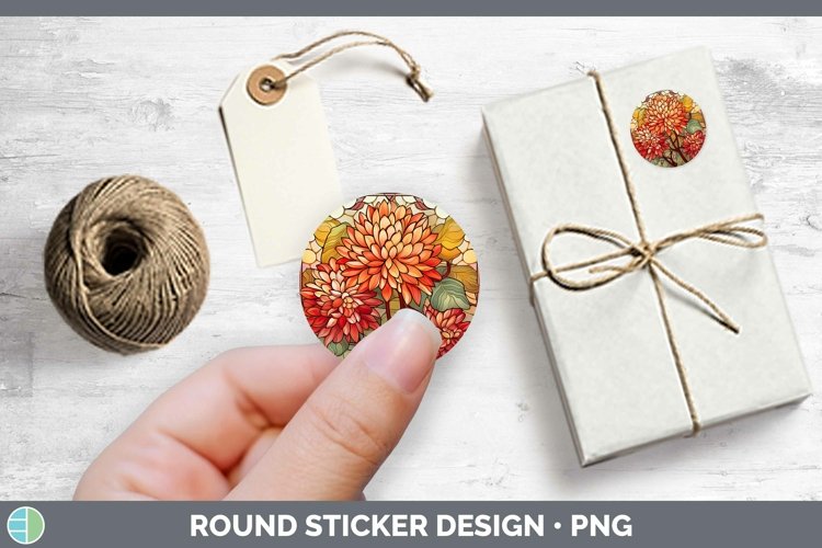 GorgeousStained Glass Flowers Stickers design.