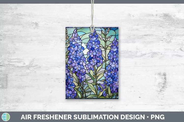 Stained Glass Flowers Delphinium Air Freshener Sublimation C