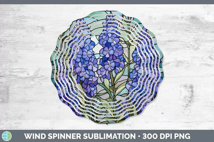 Stained Glass Flowers Delphinium Wind Spinner Sublimation Sp