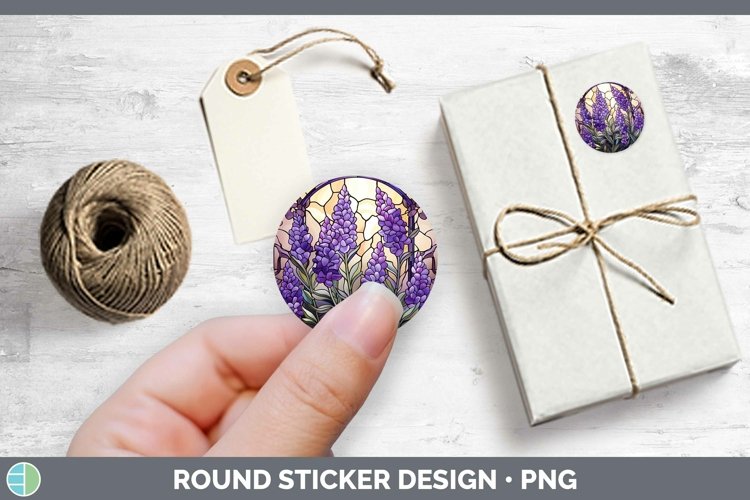 GorgeousStained Glass Flowers Stickers design.