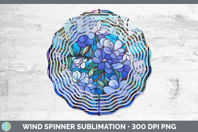 GorgeousStained Glass Flowers Wind Spinner design.