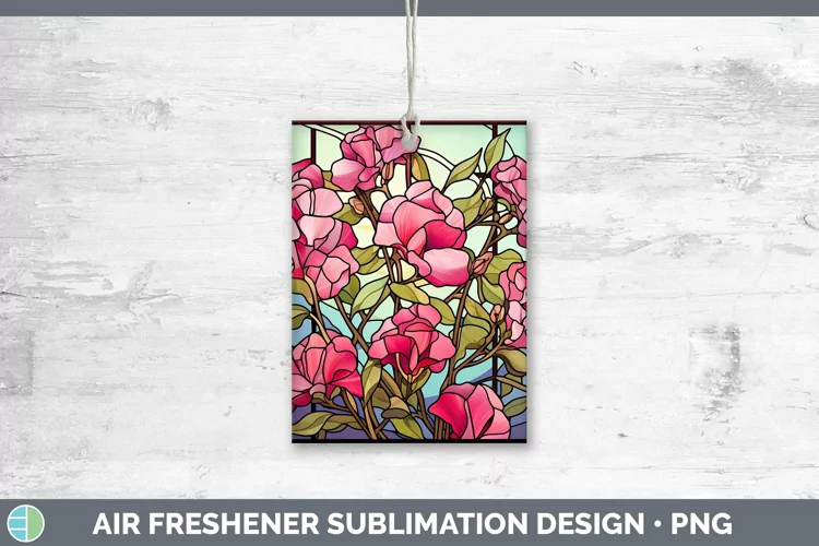 Stained Glass Flowers Sweet Pea Air Freshener Sublimation Ca