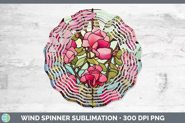 Stained Glass Flowers Sweet Pea Wind Spinner Sublimation Spi