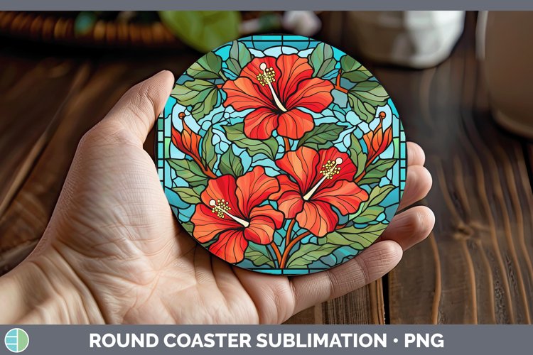 GorgeousStained Glass Round Coaster design.