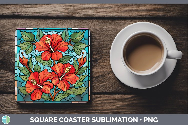 GorgeousStained Glass Square Coaster design.