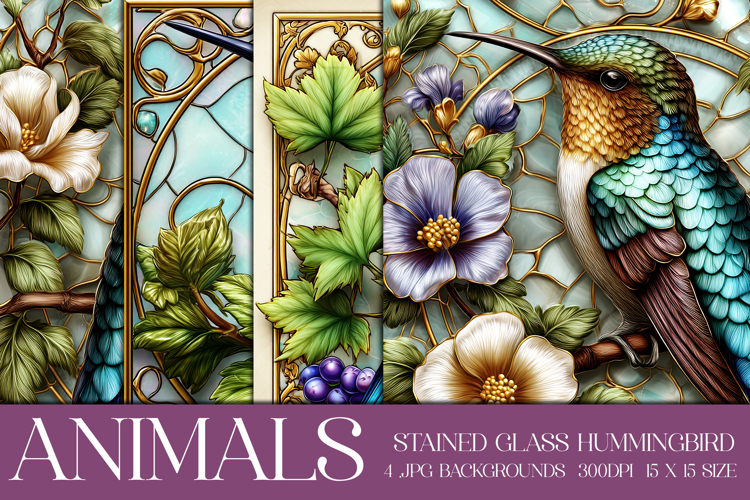 Hummingbird Backgrounds, Stained Glass Hummingbird, s2