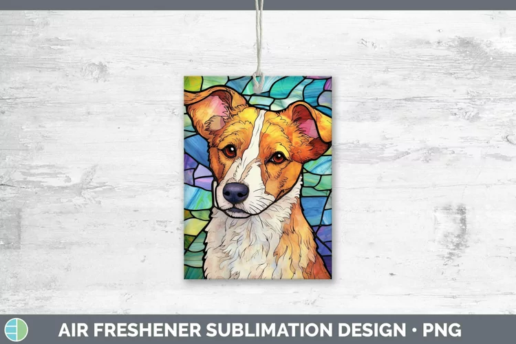 Stained Glass Jack Russell Terrier Air Freshener Sublimation