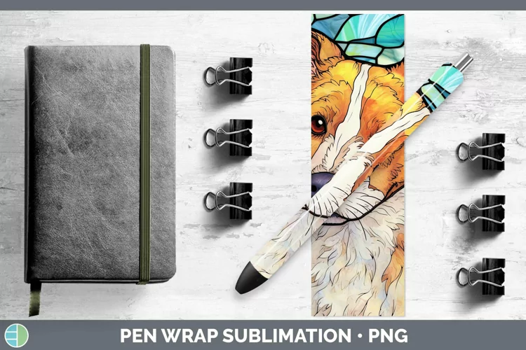 Stained Glass Jack Russell Terrier Pen Wrap Sublimation Epox