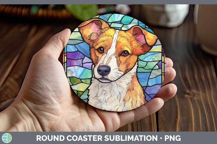 GorgeousStained Glass Round Coaster design.