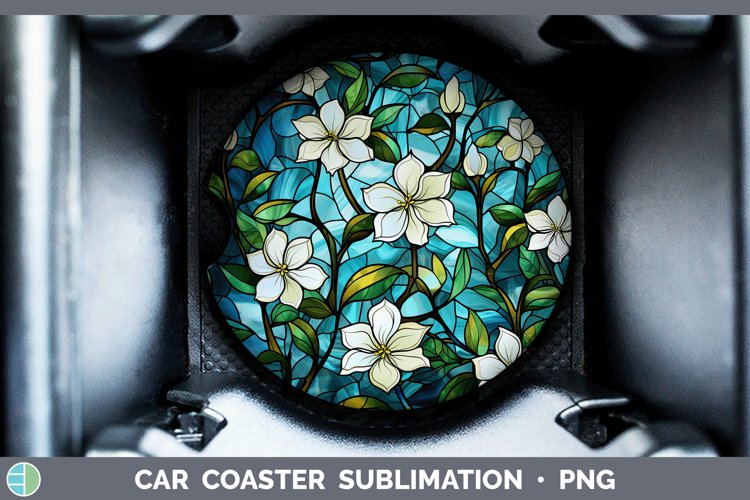 GorgeousStained Glass Car Coaster design.