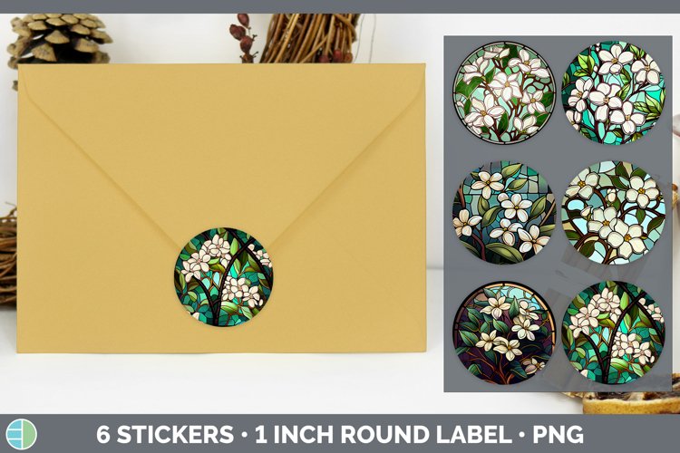 Bundle of six Floral Jasmines Stickers designs.