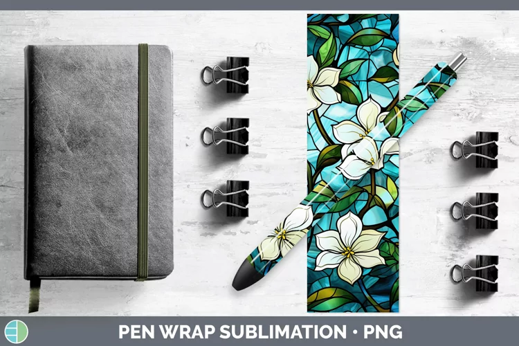 Stained Glass Jasmine Pen Wrap Sublimation Epoxy Pen Designs