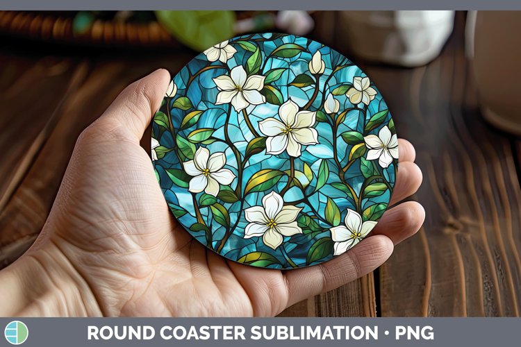 GorgeousStained Glass Round Coaster design.