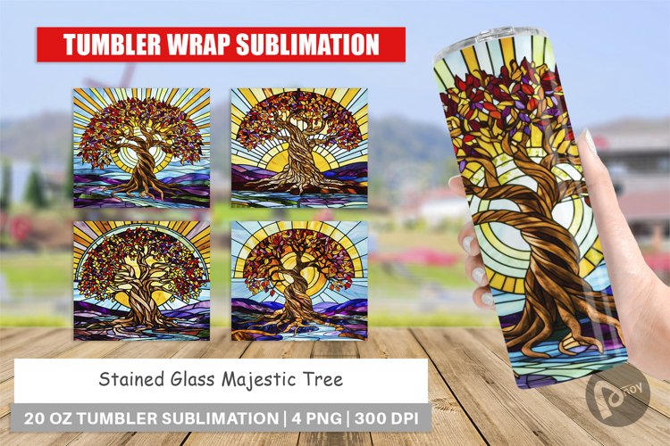 Tumbler Wrap Stained Glass Tree