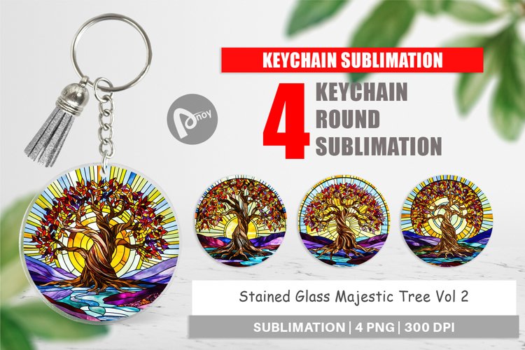 Keychain Stained Glass Tree