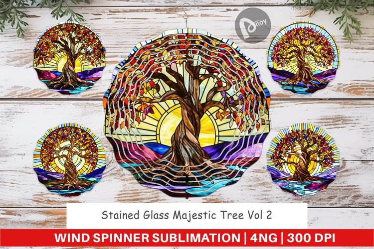 Wind Spinner Stained Glass Tree