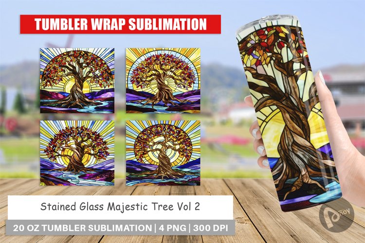 Tumbler Wrap Stained Glass Tree