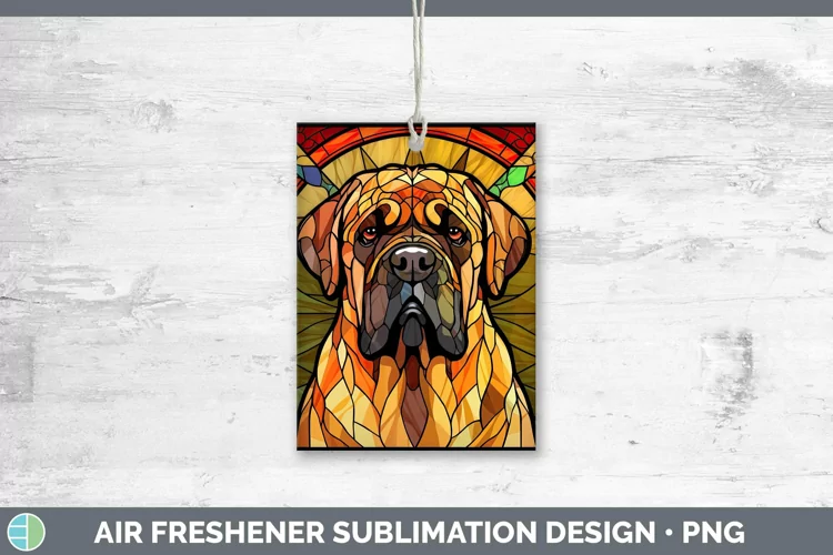 Stained Glass Mastiff Air Freshener Sublimation Car Freshene