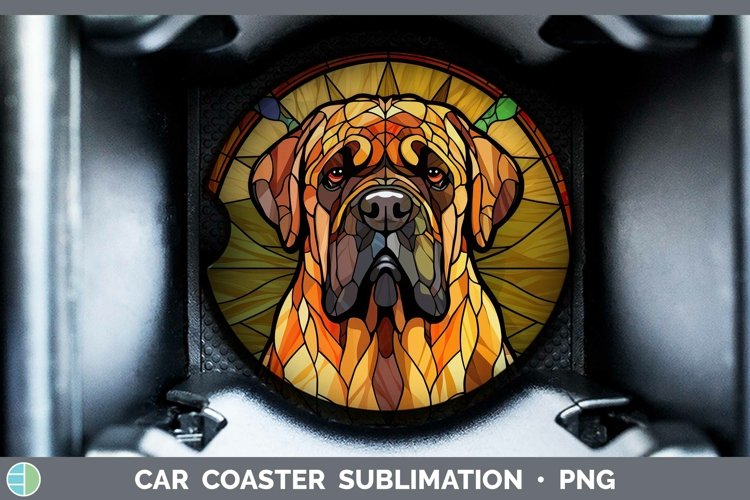 GorgeousStained Glass Car Coaster design.