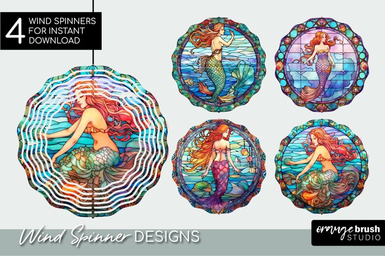 Stained Glass Mermaid Wind Spinner Sublimation