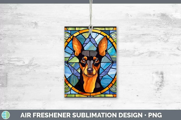 Stained Glass Miniature Pinscher Air Freshener Sublimation C