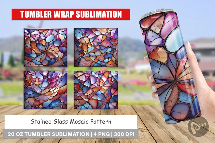 Tumbler Wrap Stained Glass Mosaic