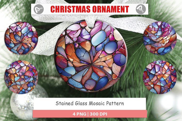 Christmas Ornaments Stained Glass Mosaic