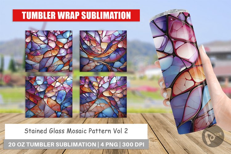 Tumbler Wrap Stained Glass Mosaic