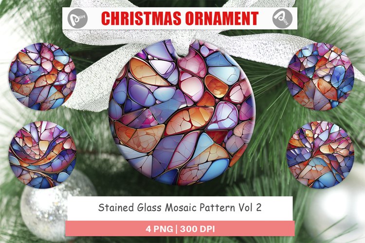Christmas Ornaments Stained Glass Mosaic