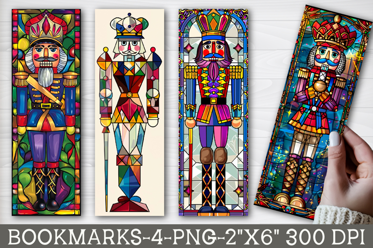 Stained Glass Nutcracker Printable Bookmark