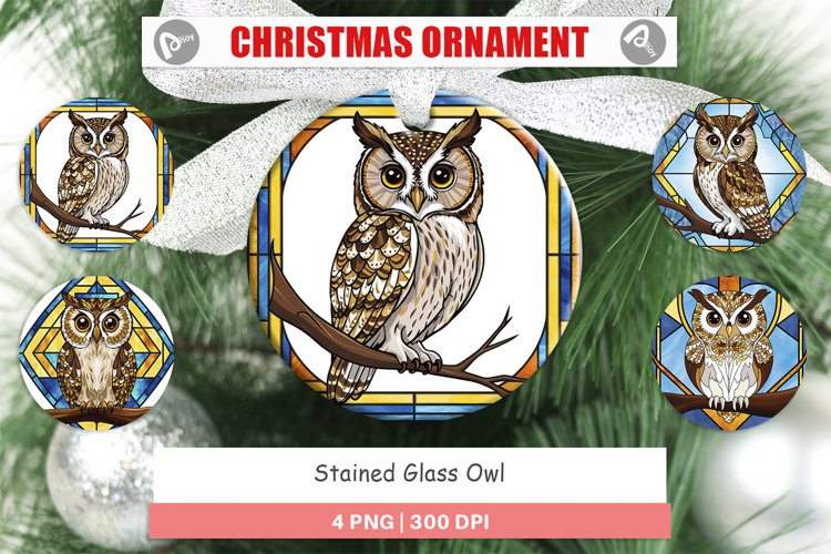 Christmas Ornaments Stained Glass Owl