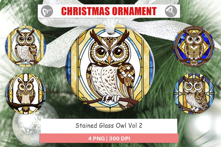 Christmas Ornaments Stained Glass Owl