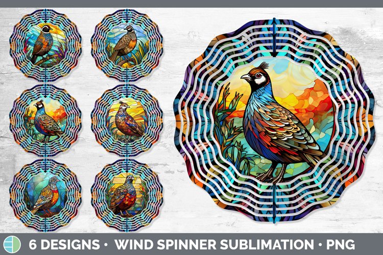 Stained Glass Quail Bird Wind Spinner | Sublimation Spinner
