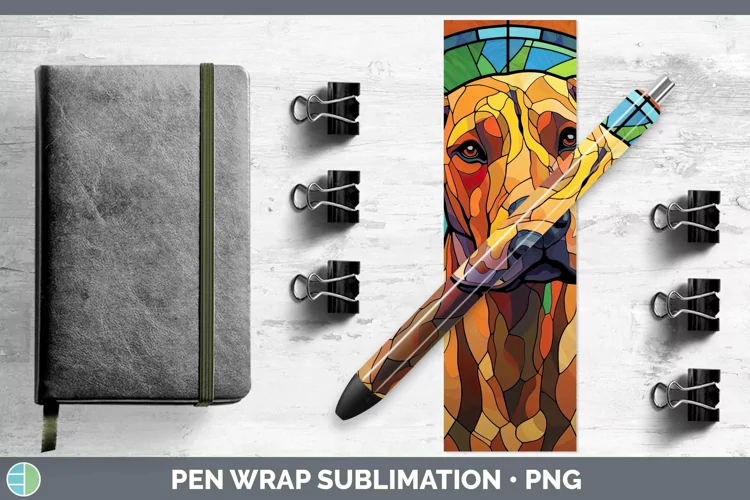 Stained Glass Rhodesian Ridgeback Pen Wrap Sublimation Epoxy
