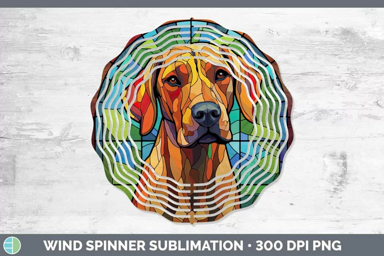 Stained Glass Rhodesian Ridgeback Wind Spinner Sublimation S