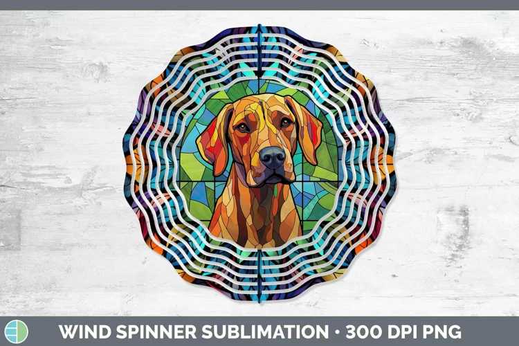 Stained Glass Rhodesian Ridgeback Wind Spinner Sublimation S