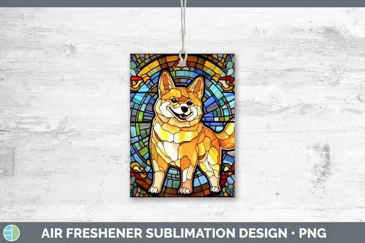 Stained Glass Shiba Inu Air Freshener Sublimation Car Freshe