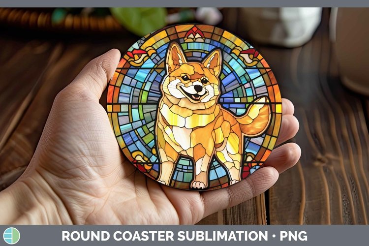 GorgeousStained Glass Round Coaster design.