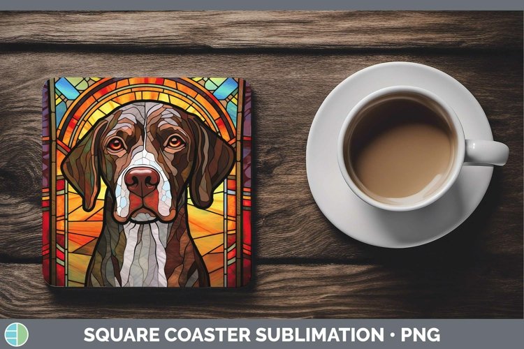 GorgeousStained Glass Square Coaster design.