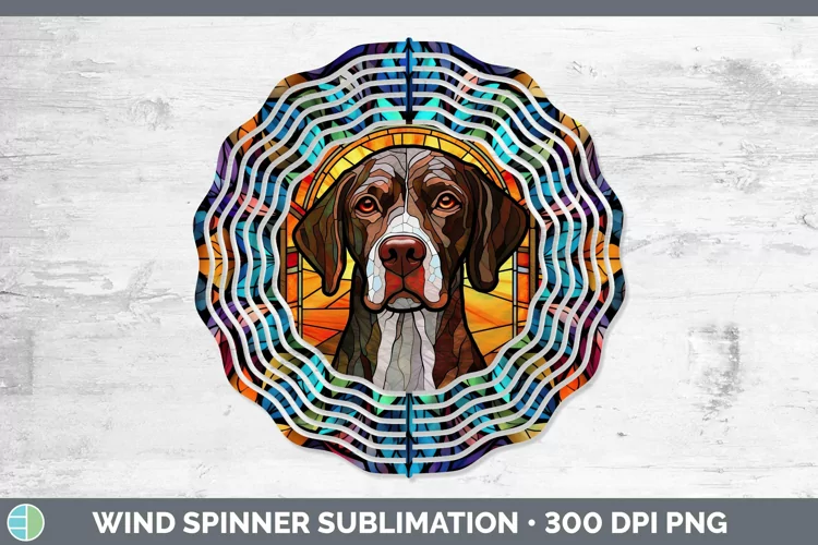 Stained Glass Shorthaired Pointer Wind Spinner Sublimation S