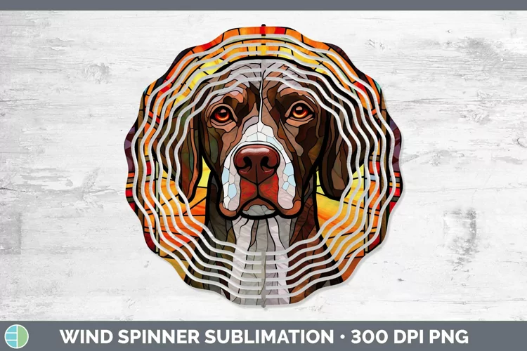 Stained Glass Shorthaired Pointer Wind Spinner Sublimation S