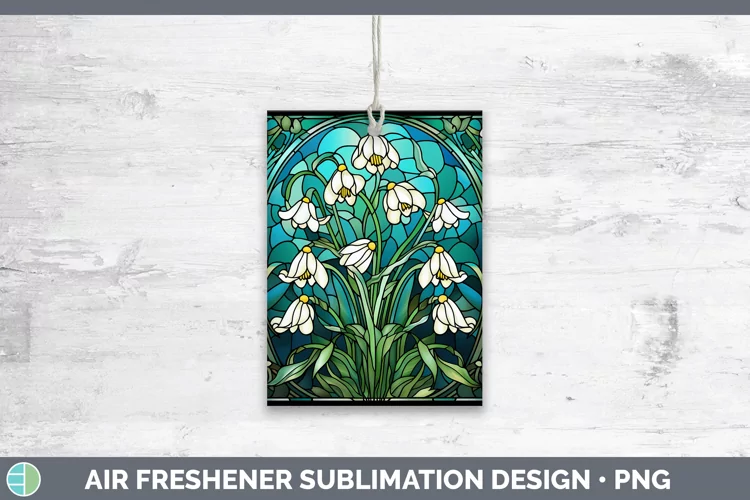 Stained Glass Snowdrop Air Freshener Sublimation Car Freshen