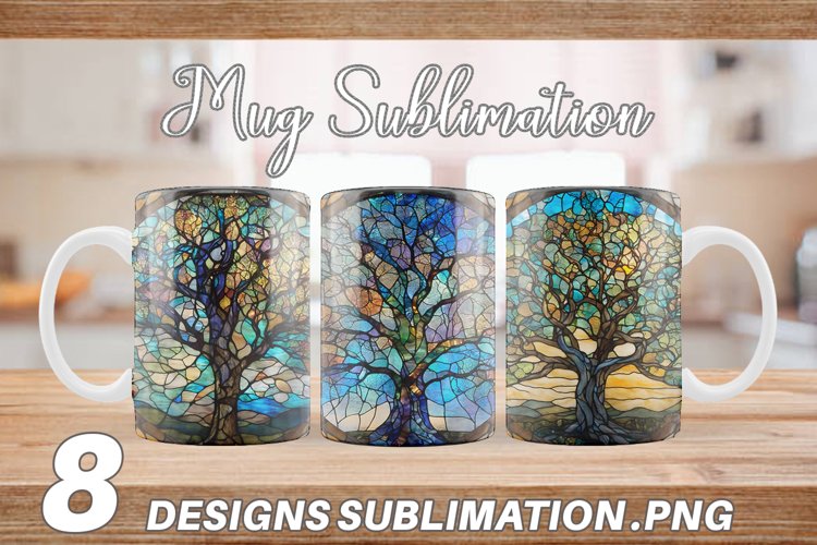 Stained Glass Tree | Mug sublimation design